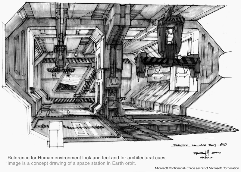 Illustration for article titled This Halo Concept Art is so Old it's Drawn on Paper